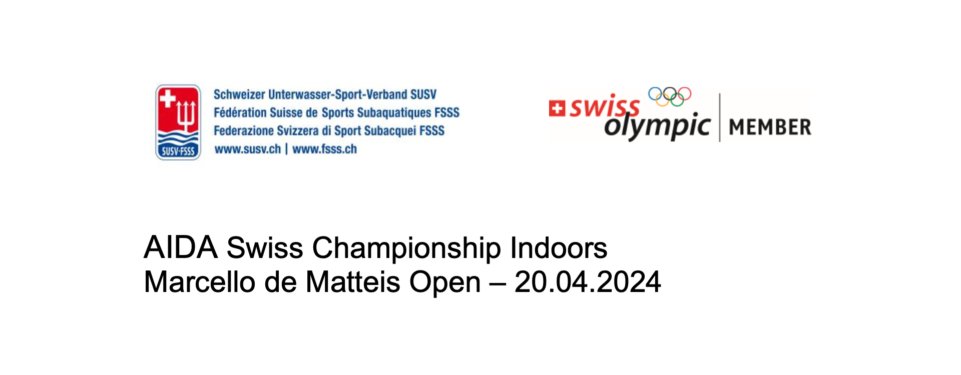 AIDA Swiss Indoor Freediving Championship 20. April 2024