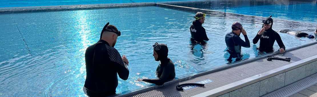 freediving in the pool